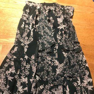 BCBG Forest Green Floral Skirt